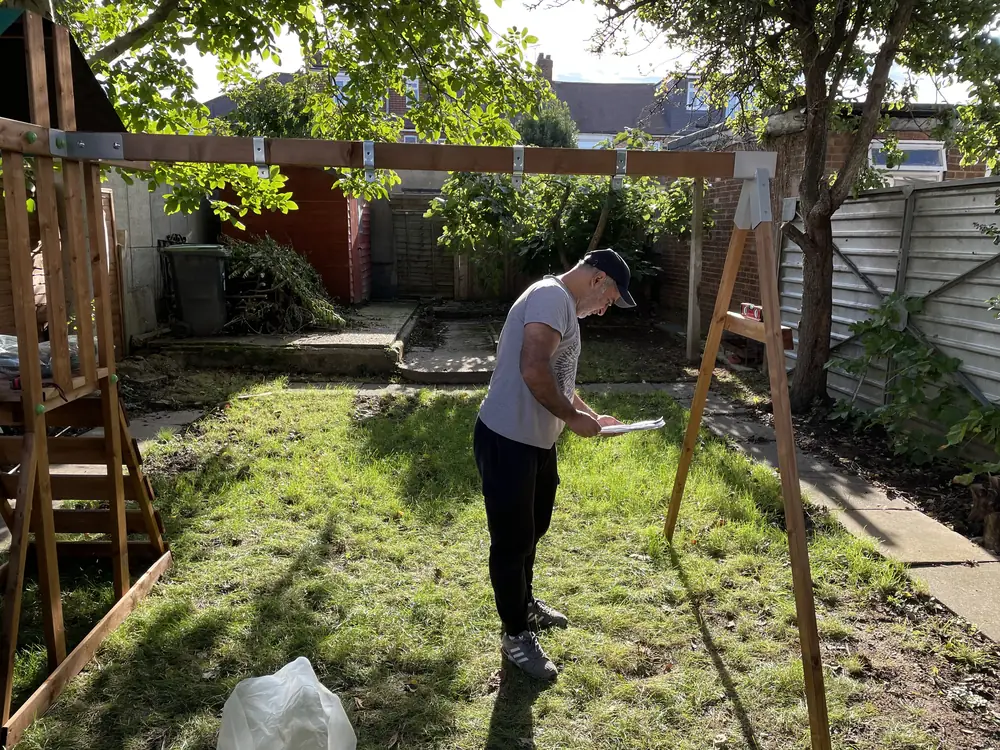 Dismantling a garden climbing frame for a family move